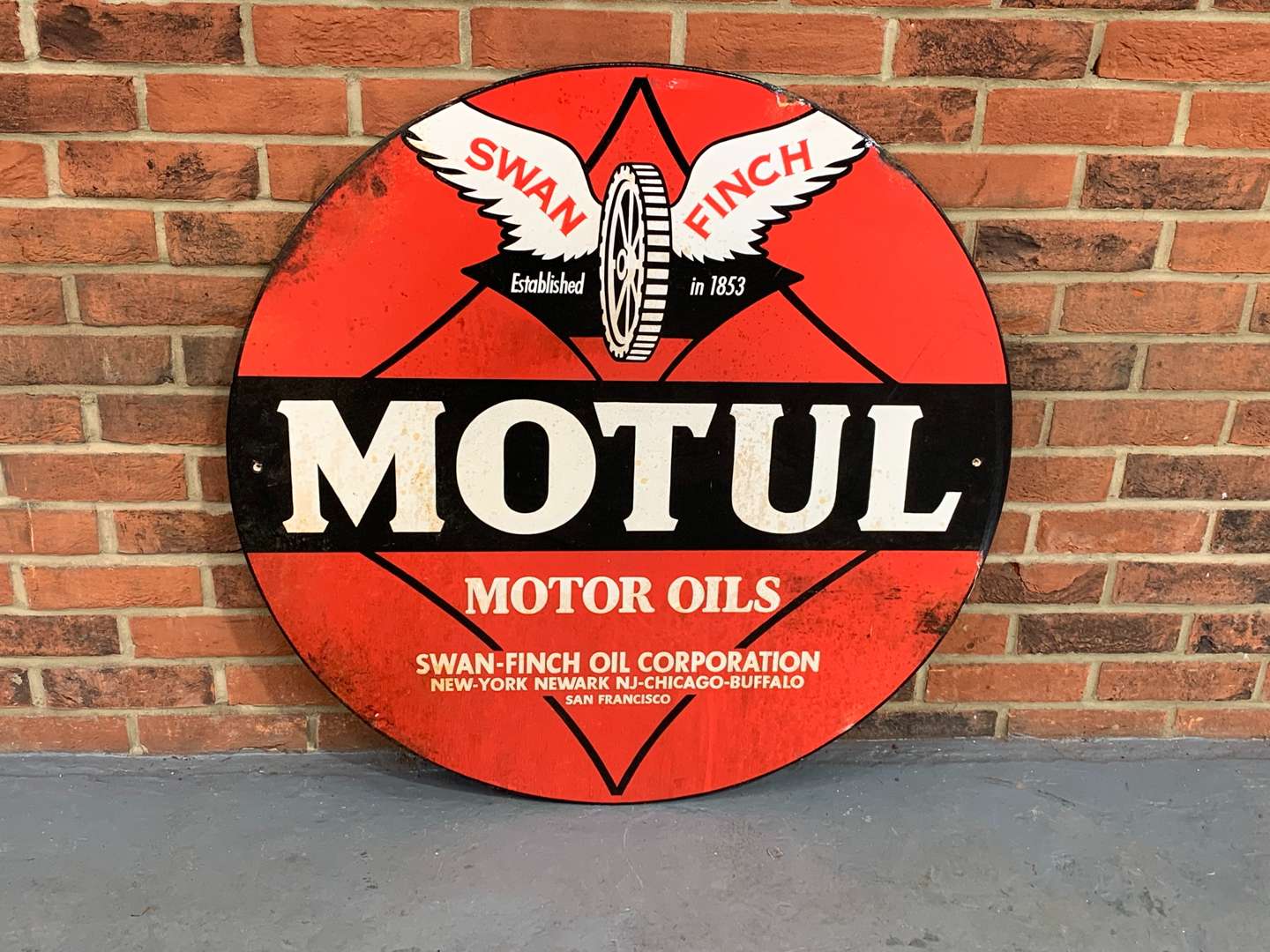 <p>Ex-Goodwood Motul Motor Oils Display Painted on Board</p>