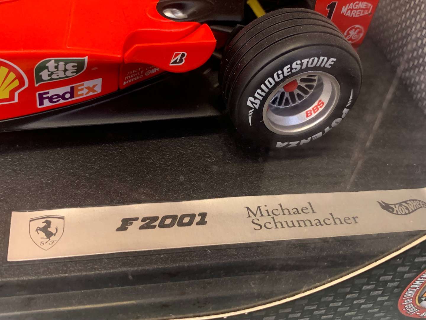 <p>Boxed Hotwheels F2001 Michael Schumacher F1 Car 1:18 Scale</p>