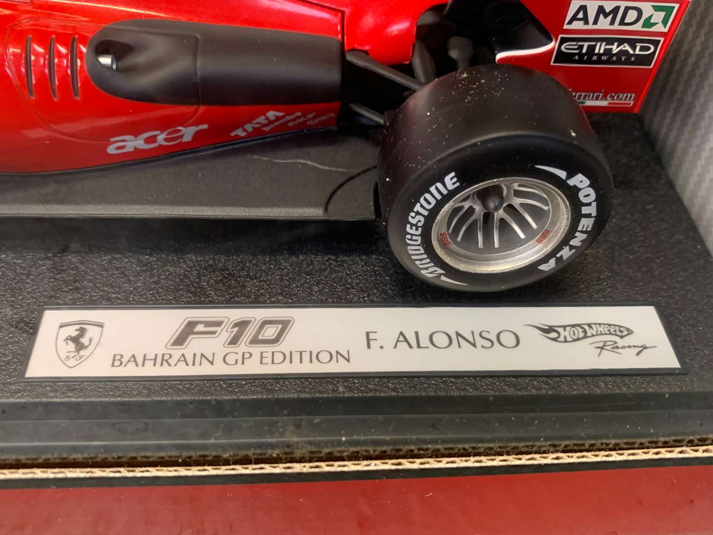 <p>Boxed Hotwheels Die Cast F10 “F Alonso” F1 Car</p>