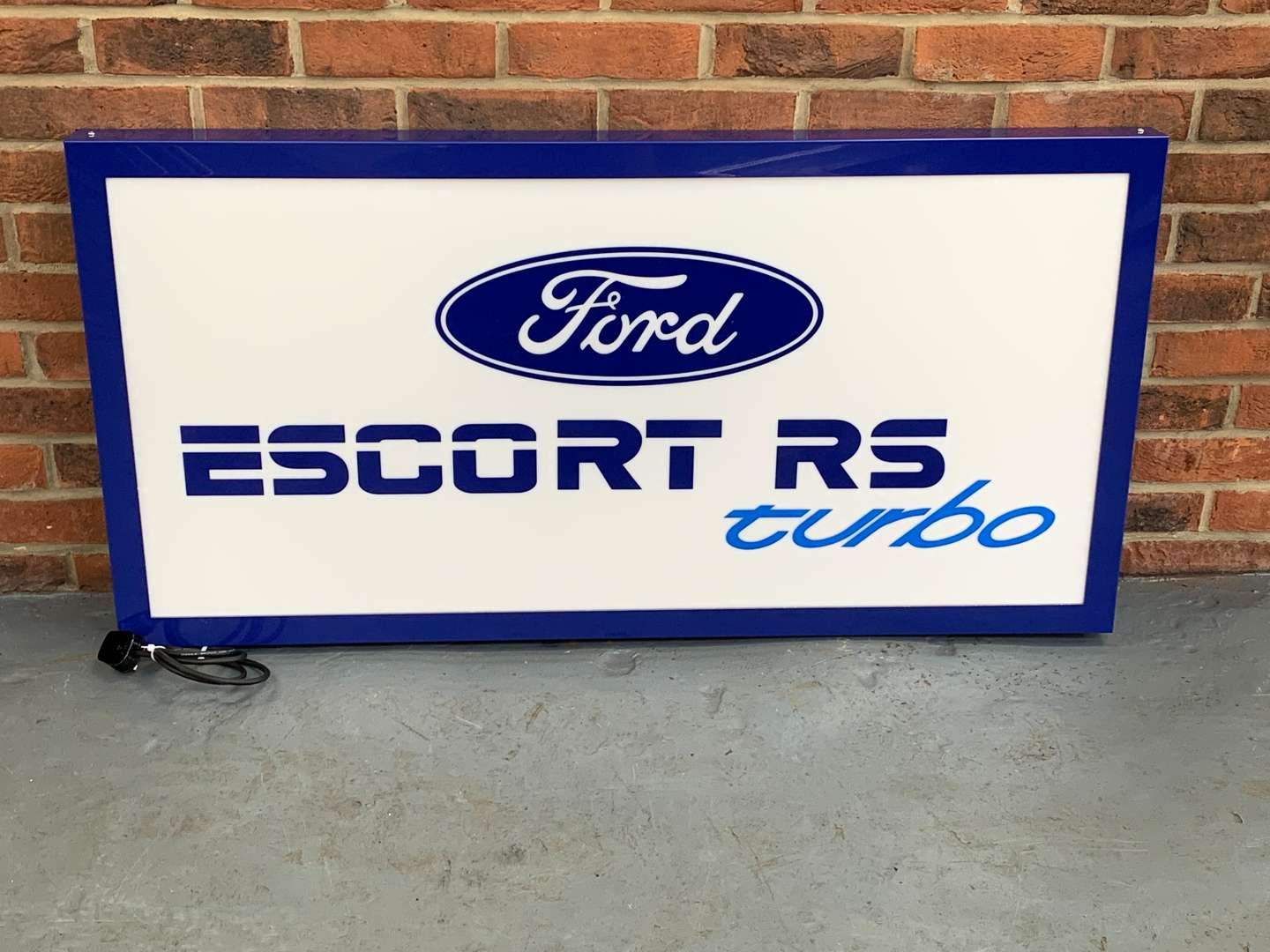 Modern Metal Framed Ford Escort RS Turbo Illuminated Sign, Saturday 1st &  Sunday 2nd April Automobilia