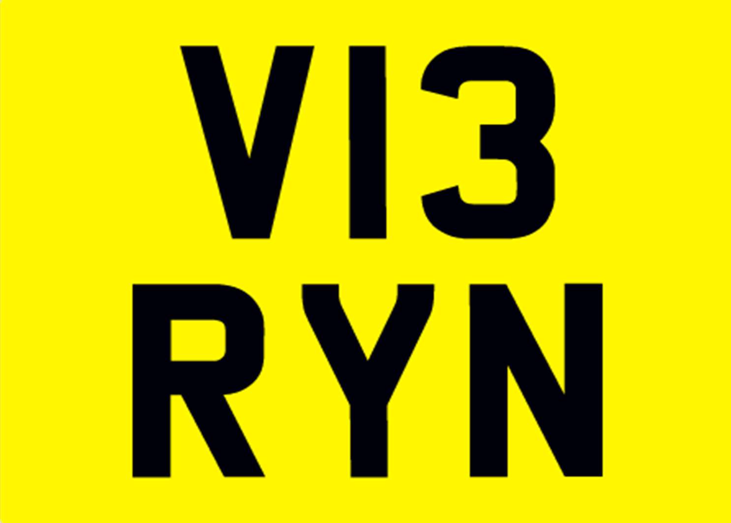 <p>&nbsp; V13 RYN Registration number</p>