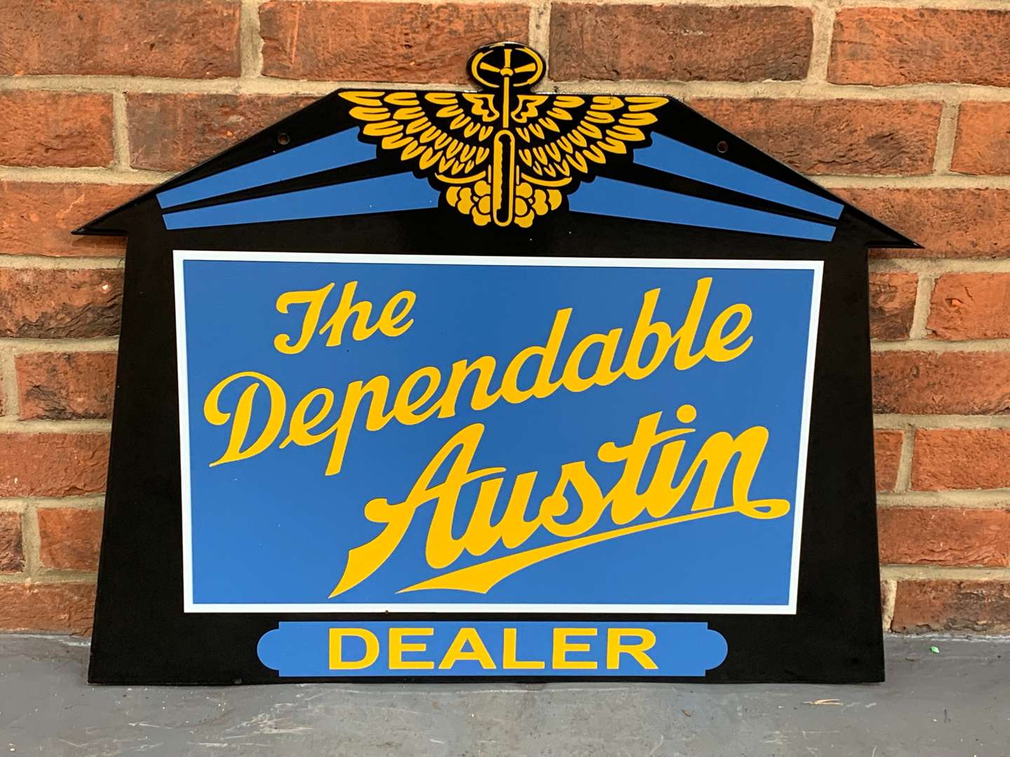 <p>Enamel Austin Dealership Sign</p>