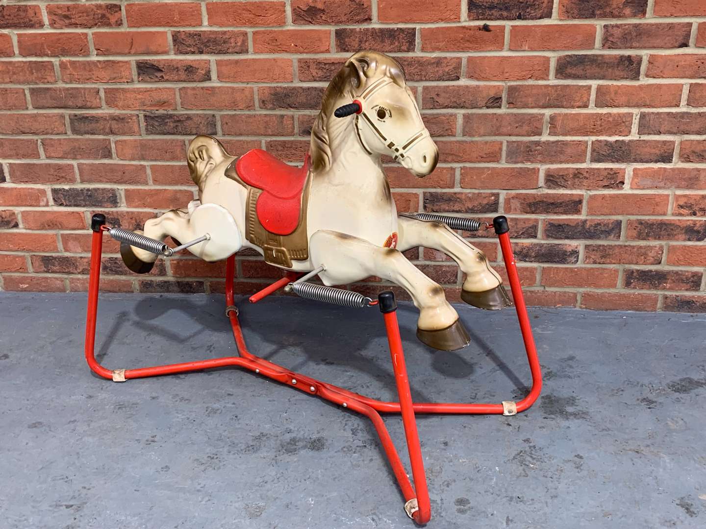 <p>Tin Plate MOBO Prairie King Child Ride on Horse</p>