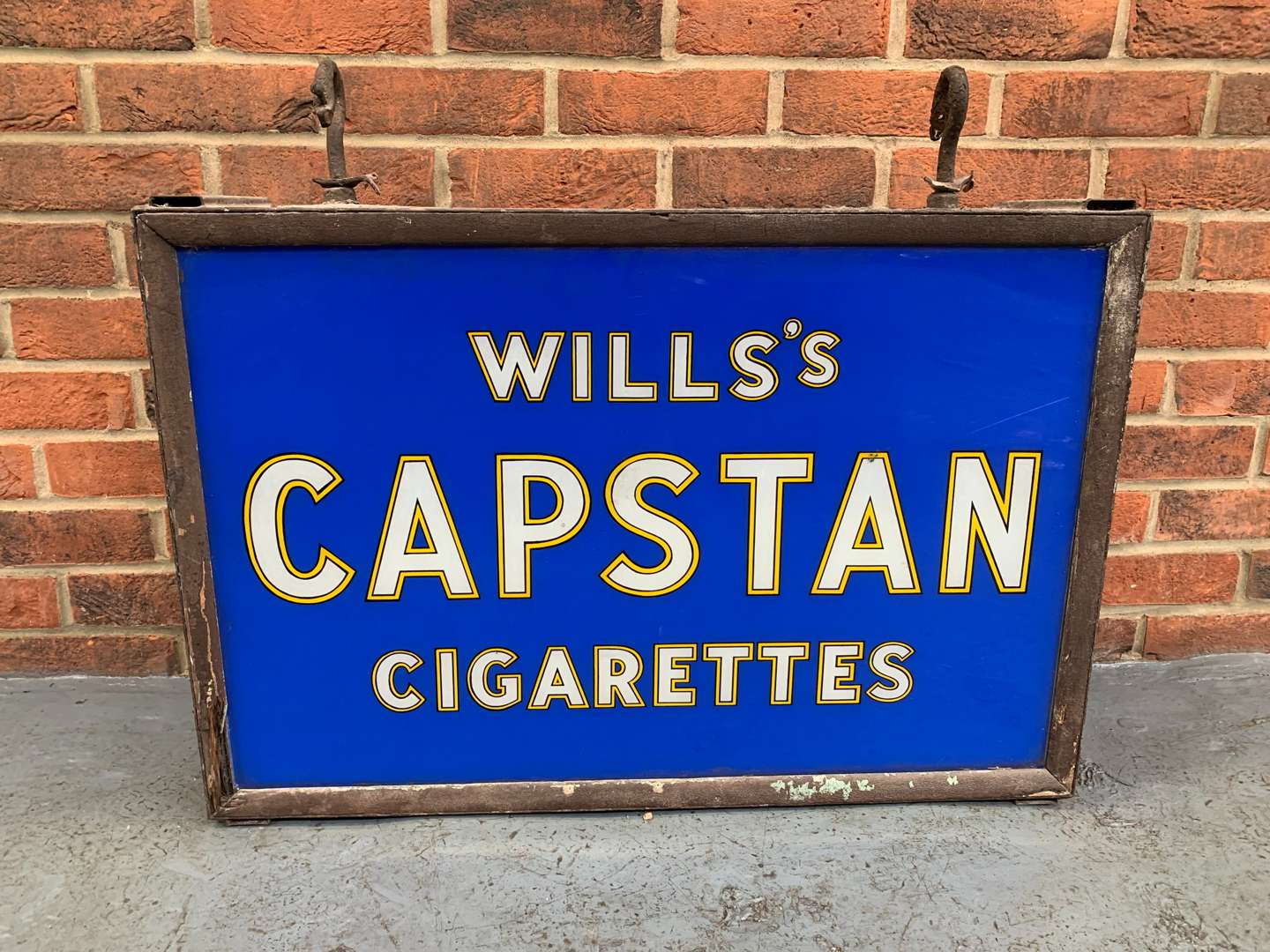 <p>Original 1920/30's Glass Wills Capstan Cigarettes Sign A/F</p>