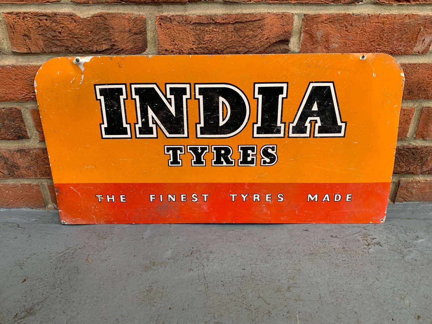 <p>Original Aluminium India Tyres Sign&nbsp;</p>