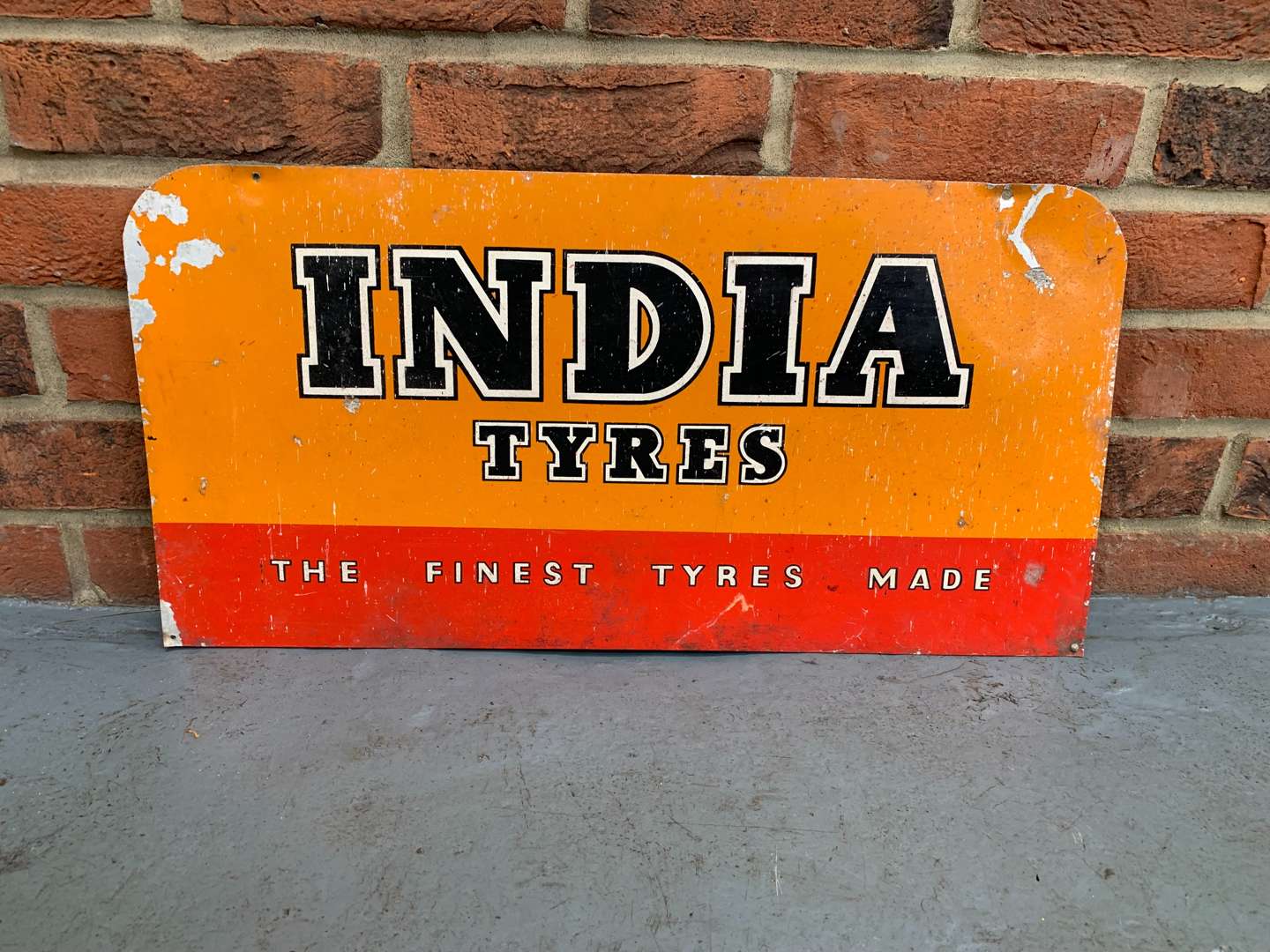 <p>Original Aluminium India Tyres Sign&nbsp;</p>