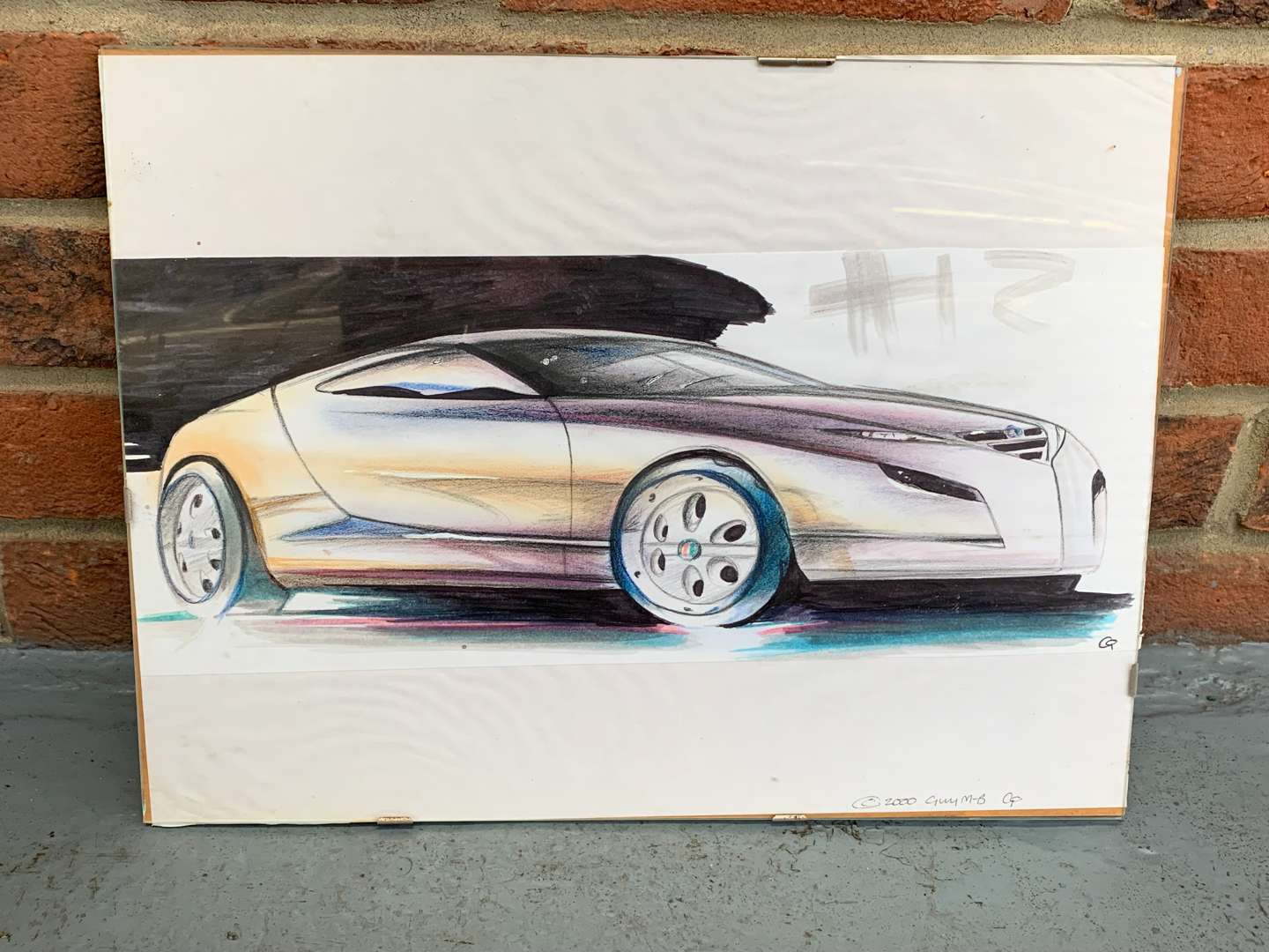 <p>Alfa Romeo Concept Car Artwork Signed and Dated</p>