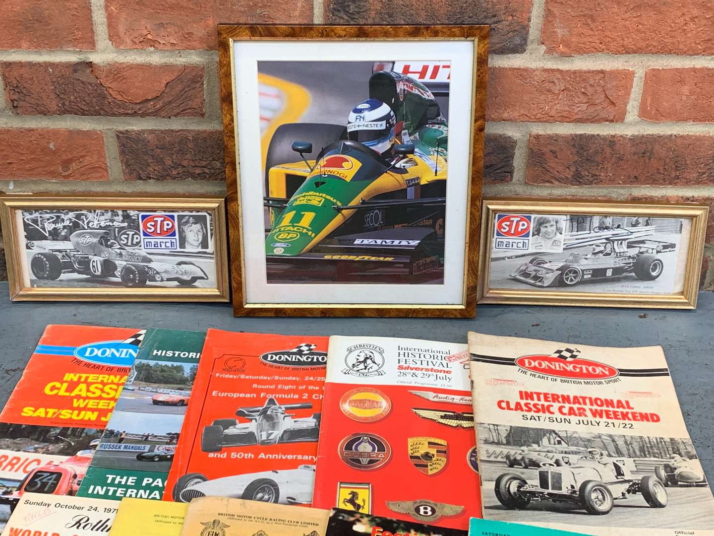<p>Three Framed Racing Pictures and Donnington Programs &nbsp;Etc</p>