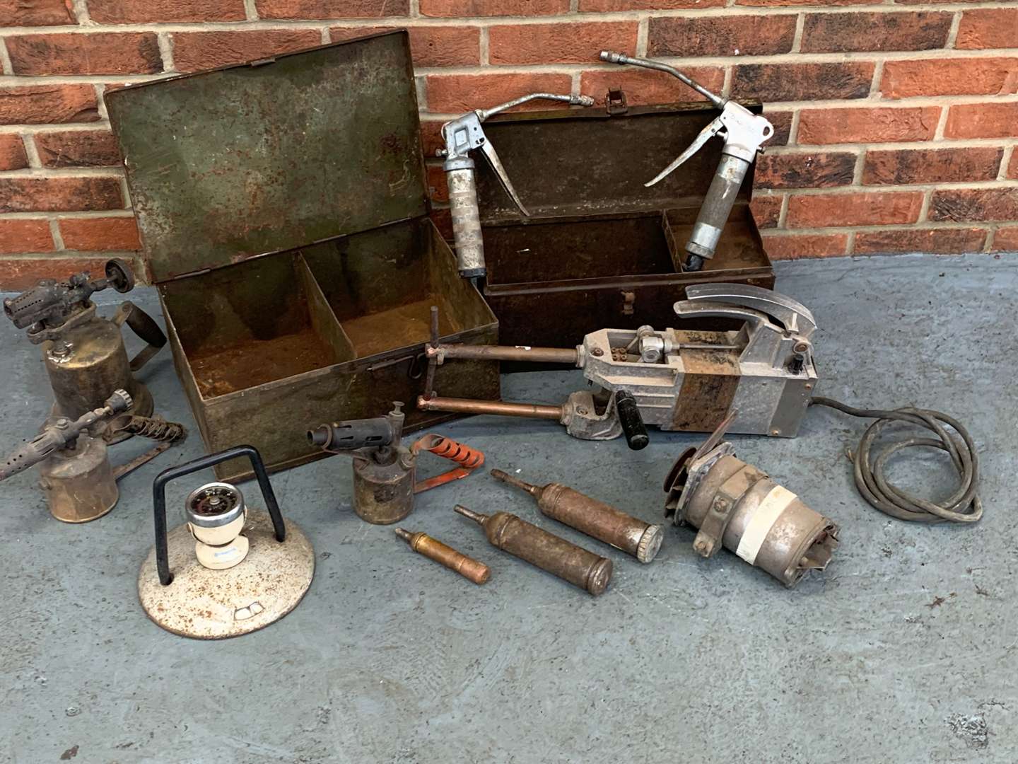 <p>Mixed Lot of Spot Welder, Blow Torches, Greasers Etc</p>