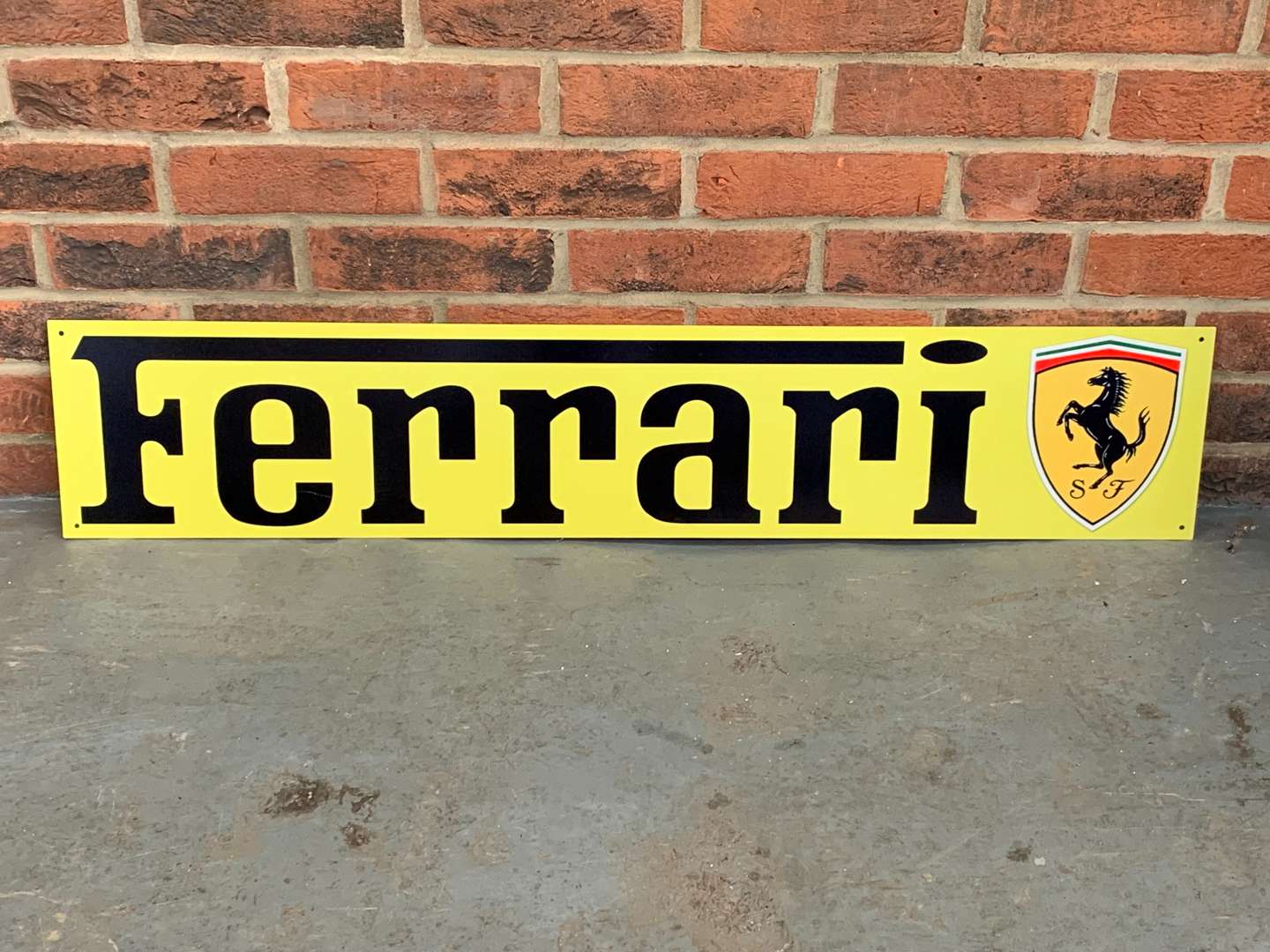 <p>Metal Yellow Ferrari Sign</p>