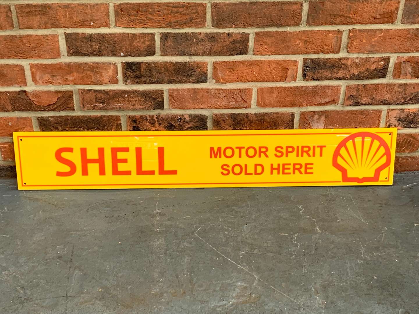 <p>Shell Motor Spirit Sold Here Perspex Sign</p>