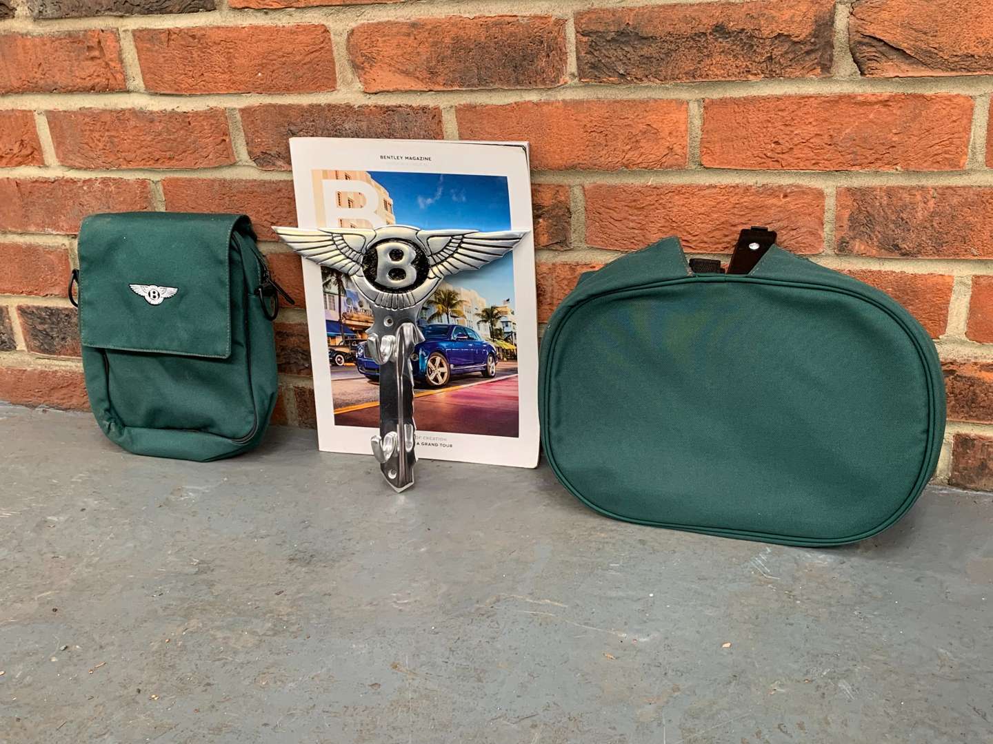 <p>Modern Bentley Bags, Coat Hook and Magazine</p>