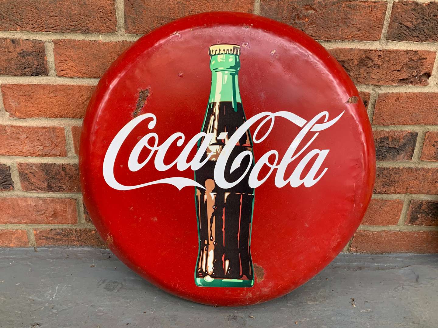 <p>Metal Convex Coca-Cola Circular Sign</p>