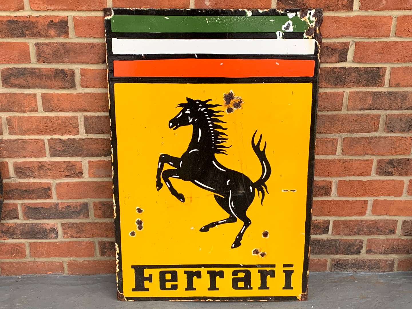 <p>Enamel Ferrari Sign</p>