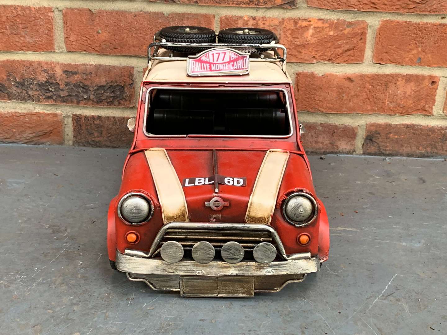 <p>Modern Tin Plate Model of a Mini Rally Car</p>