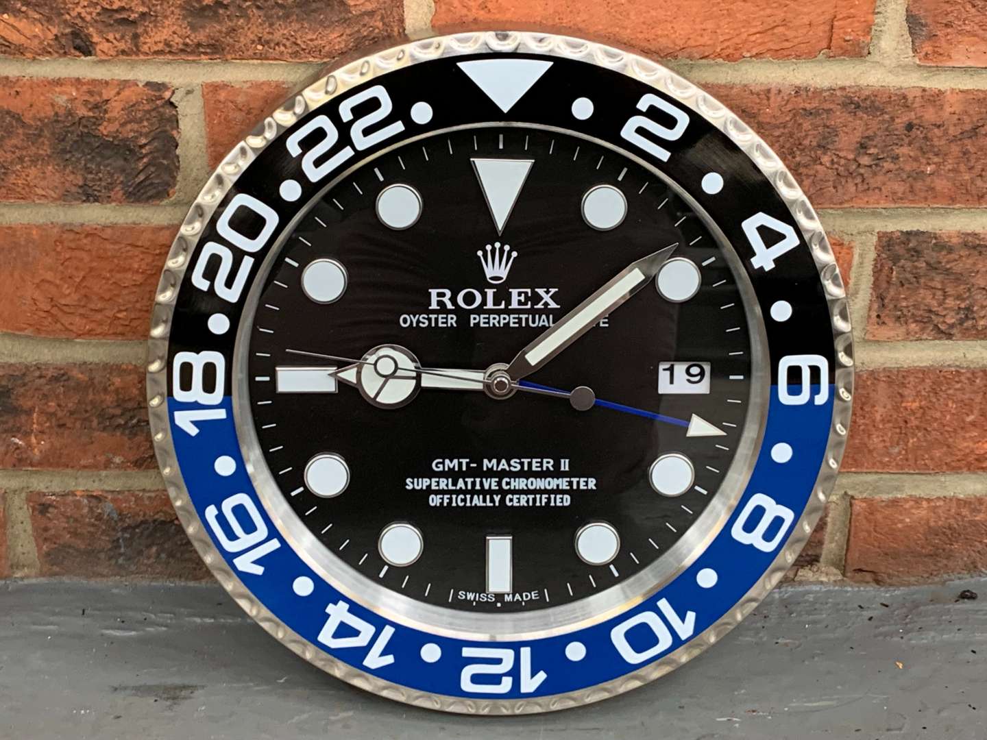 <p>Modern Rolex GMT Master II Wall Clock&nbsp;</p>