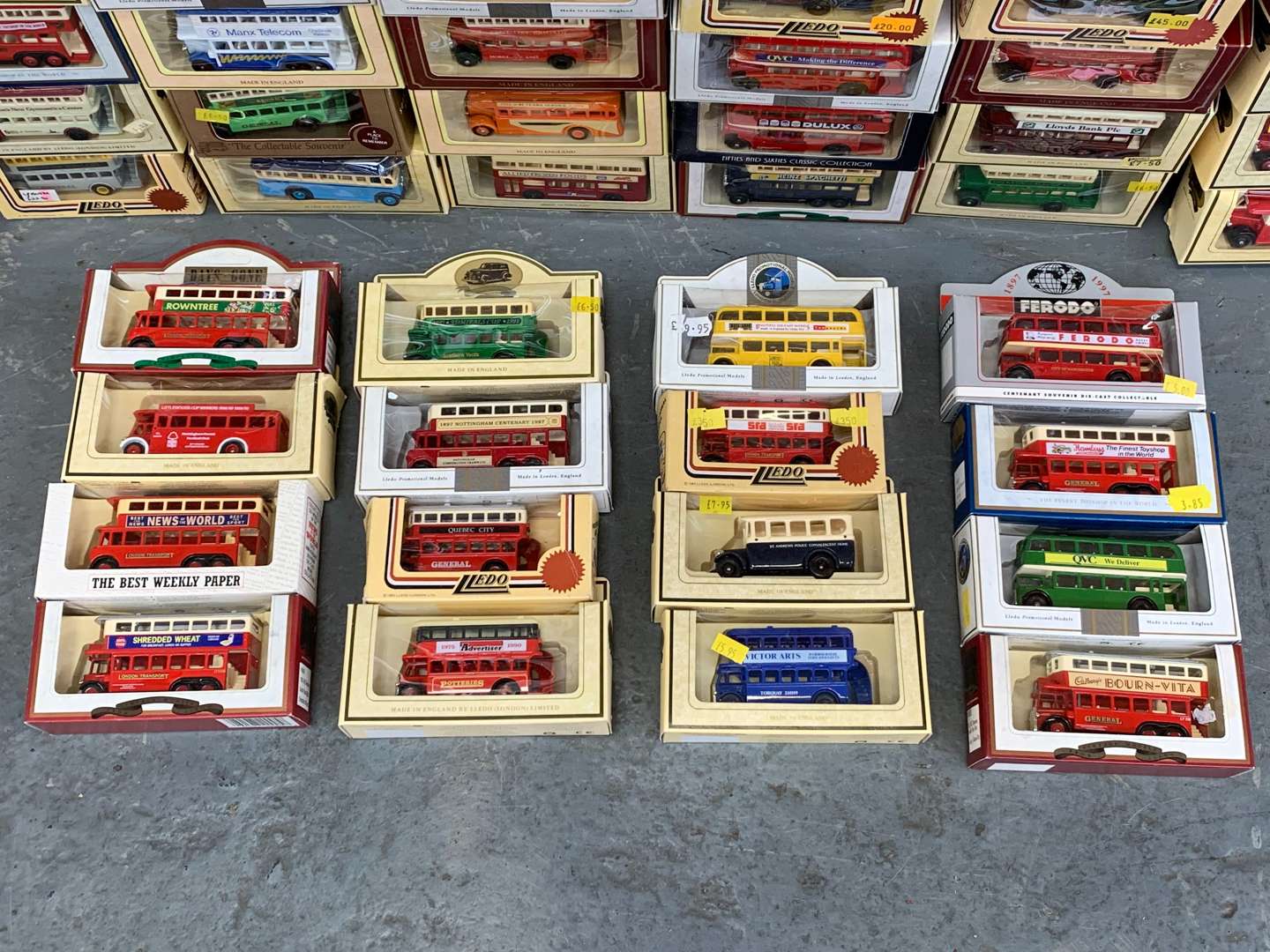 <p>Quantity of Boxed Die Cast Double Decker Buses</p>