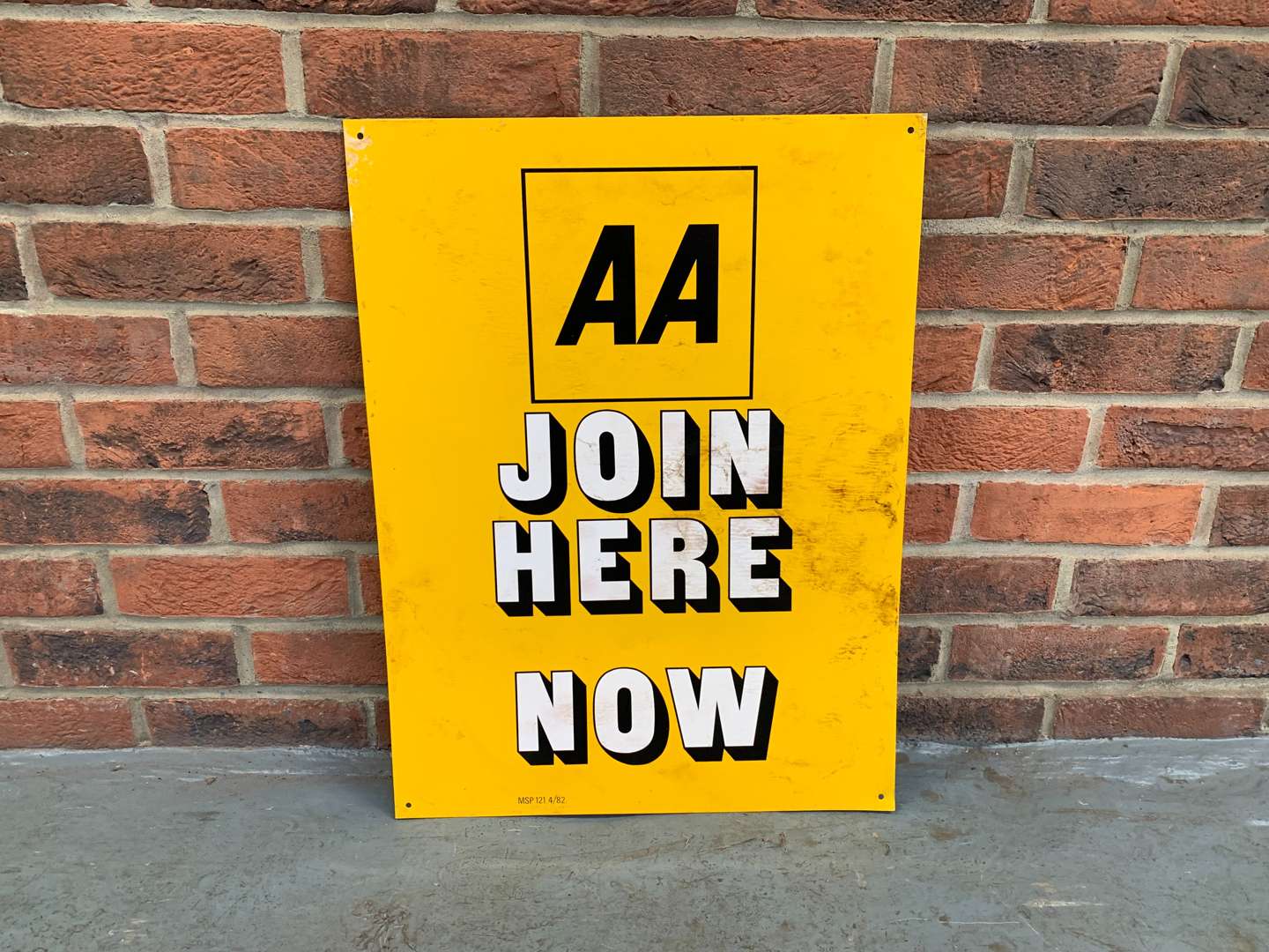 <p>Aluminium AA Join Here Now Sign</p>