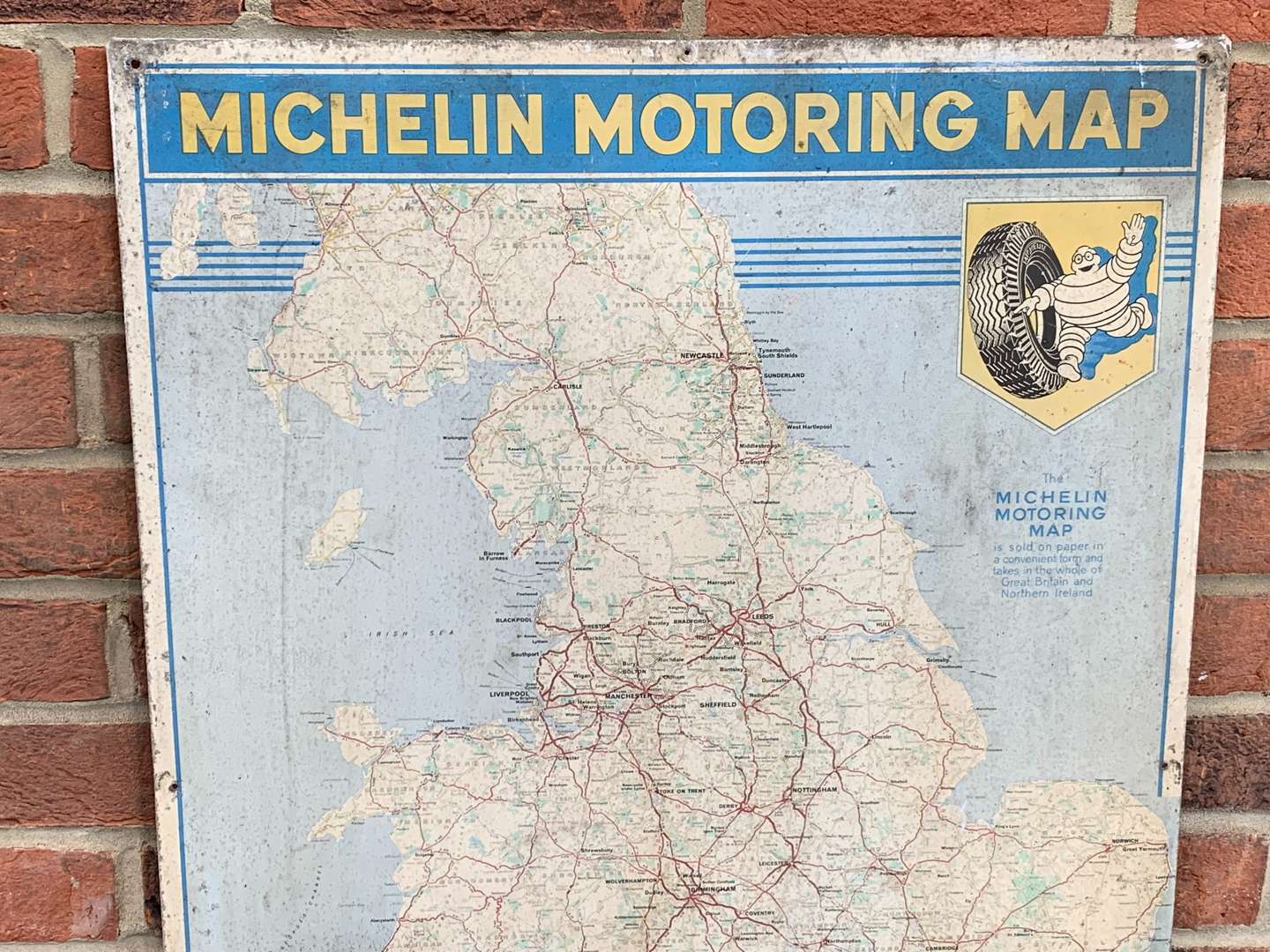 <p>Early Tin Michelin Map Sign</p>