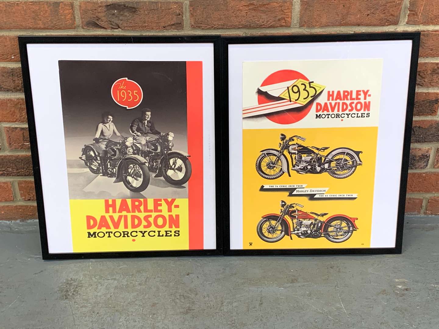 <p>Two Framed Harley Davidson Motorcycle Posters&nbsp;</p>