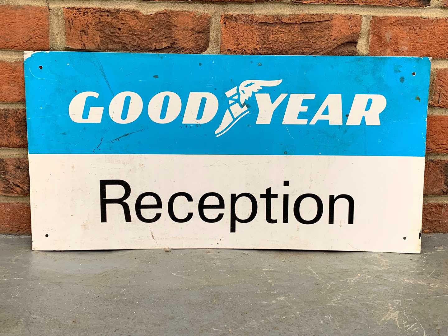 <p>Aluminium Goodyear Reception Sign</p>