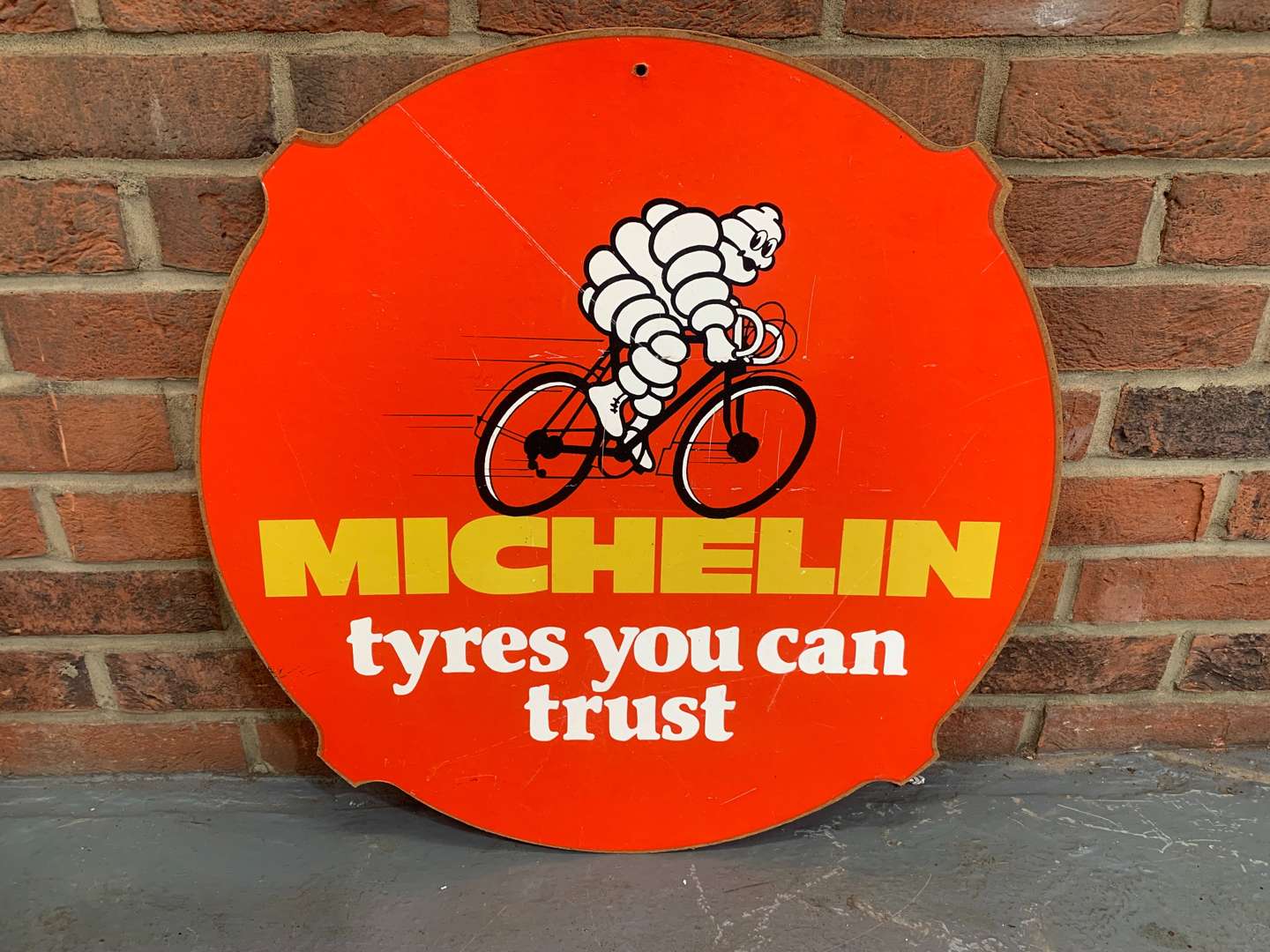 <p>Michelin Cycle Tyre's You Can Trust Sign on Board</p>