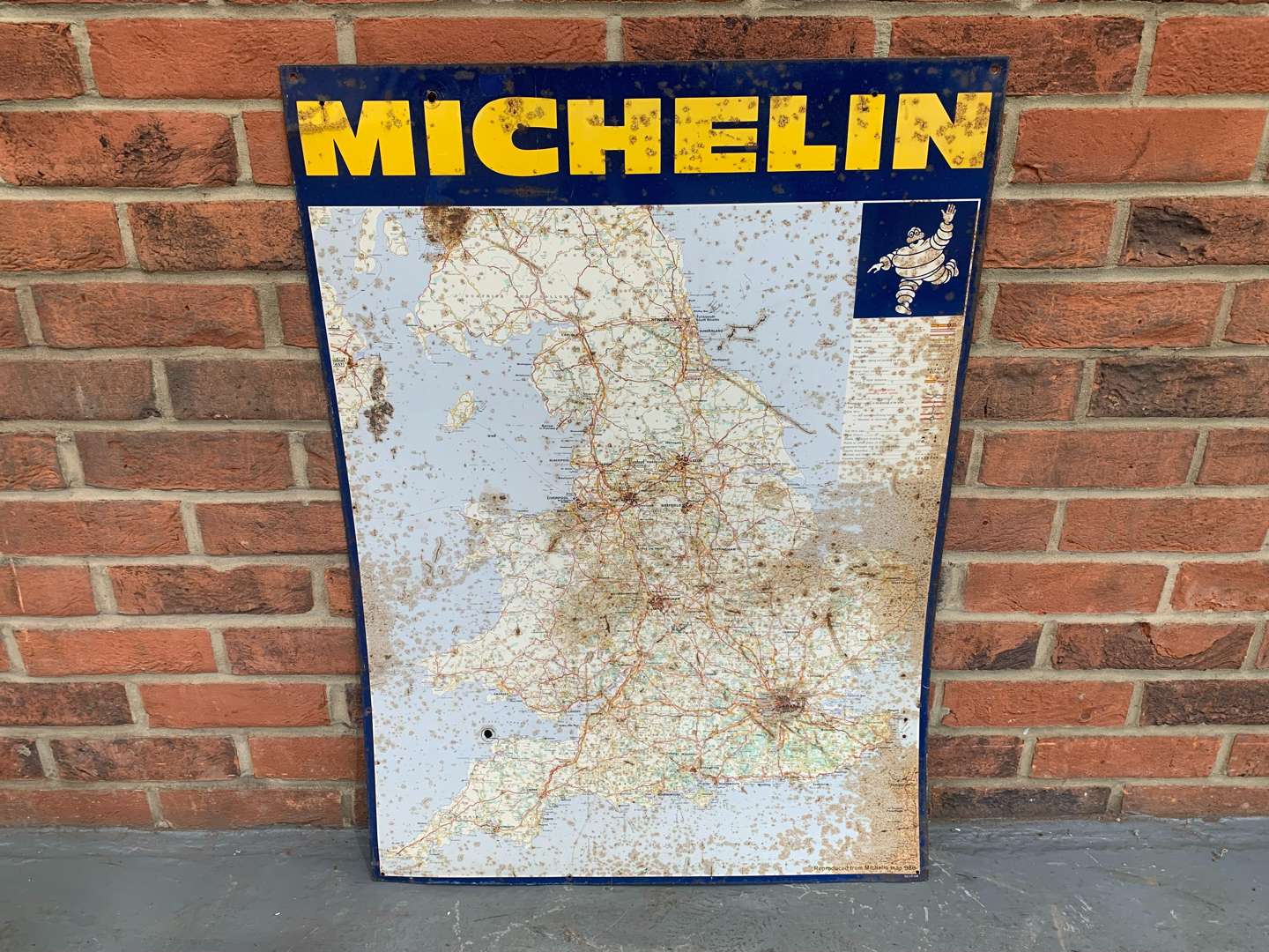 <p>1977 Tin Michelin Map Sign</p>