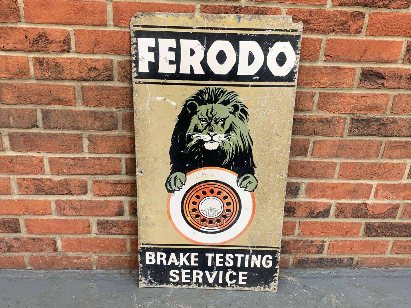 <p>Aluminium Ferodo Brake Testing Service Sign</p>