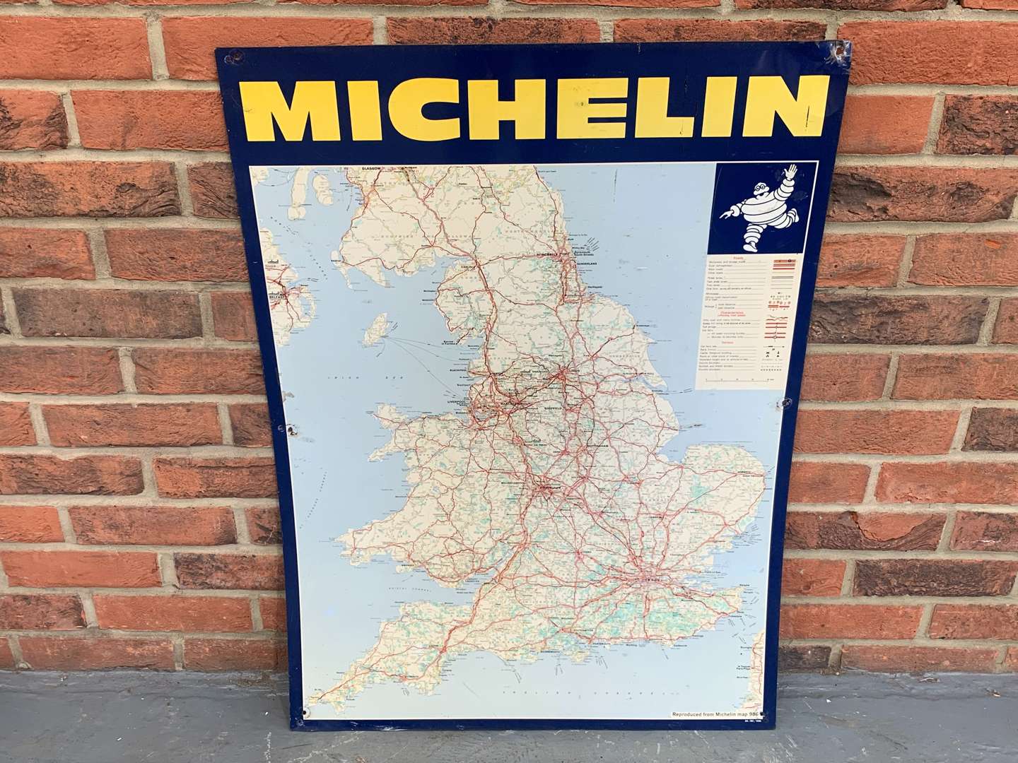 <p>1980's Tin Michelin Map Sign</p>