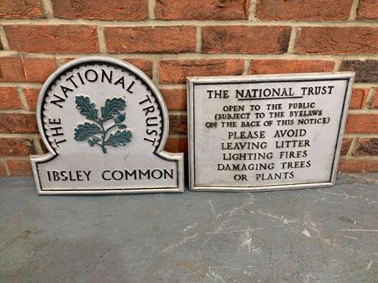 Two Cast Aluminium National Trust Signs | Saturday 10th & Sunday 11th ...