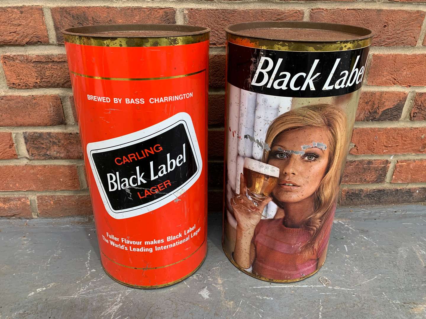 <p>Two Vintage Carling Black Label Lager Cans</p>