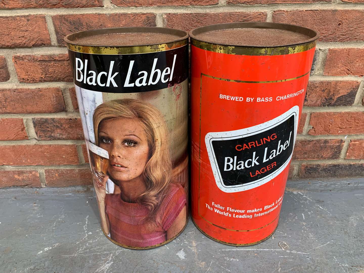 <p>Two Vintage Carling Black Label Lager Cans</p>