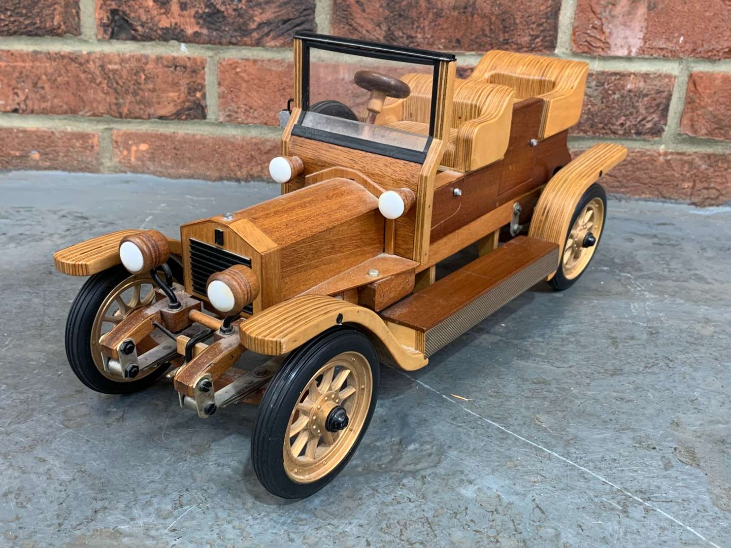 <p>Wooden Scratch Built Model of a Vintage Car</p>