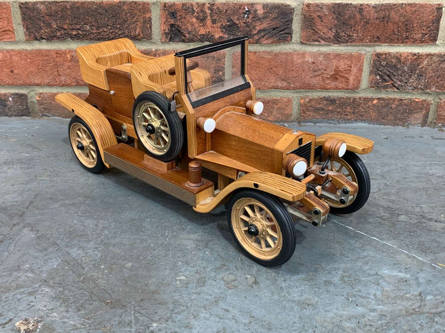 <p>Wooden Scratch Built Model of a Vintage Car</p>