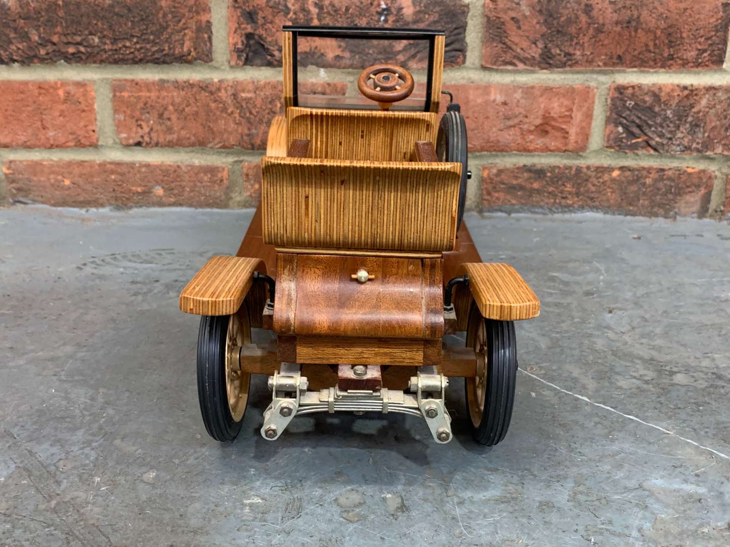 <p>Wooden Scratch Built Model of a Vintage Car</p>