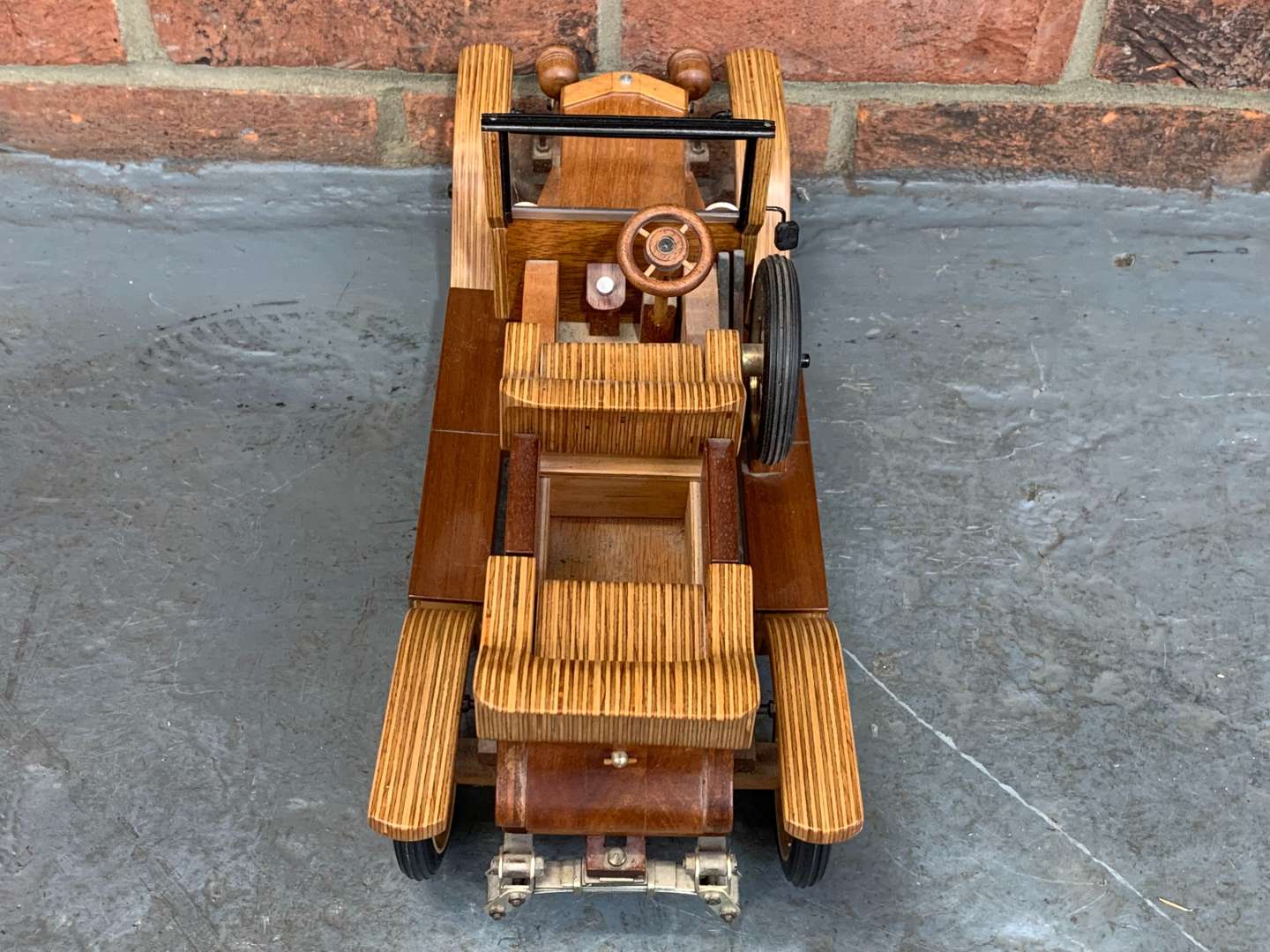 <p>Wooden Scratch Built Model of a Vintage Car</p>