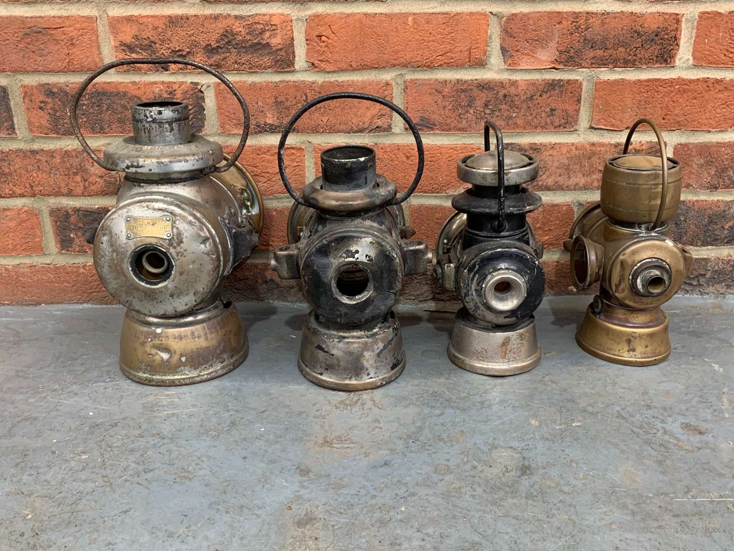 <p>Four Vintage Car Lamps</p>