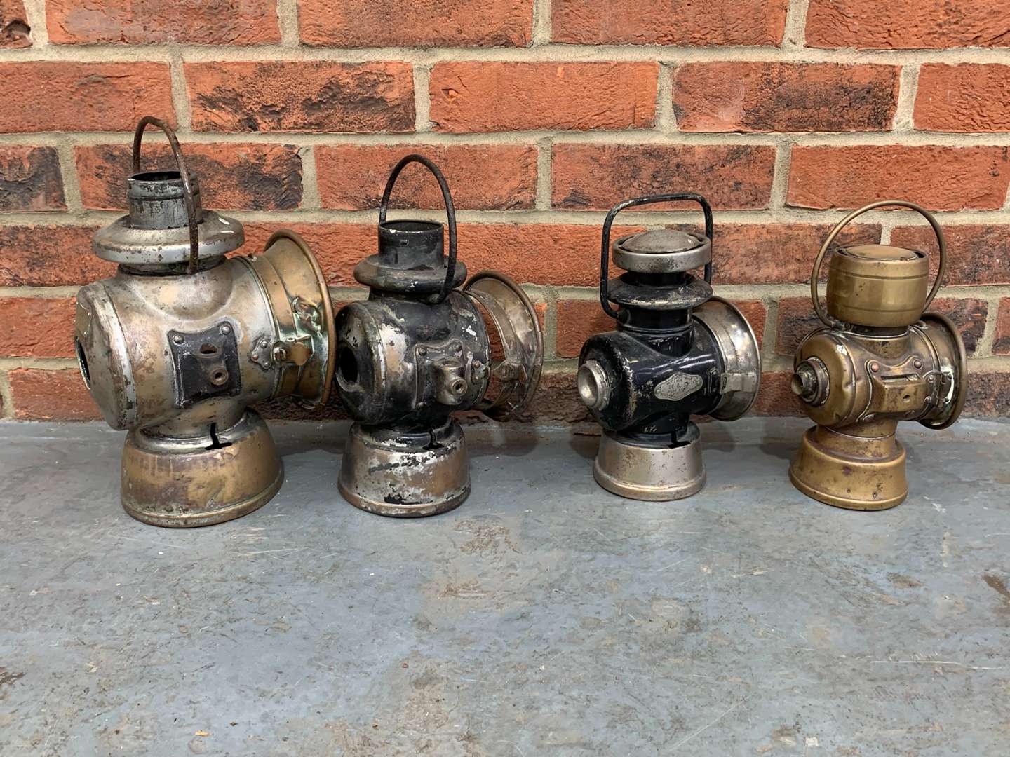 <p>Four Vintage Car Lamps</p>