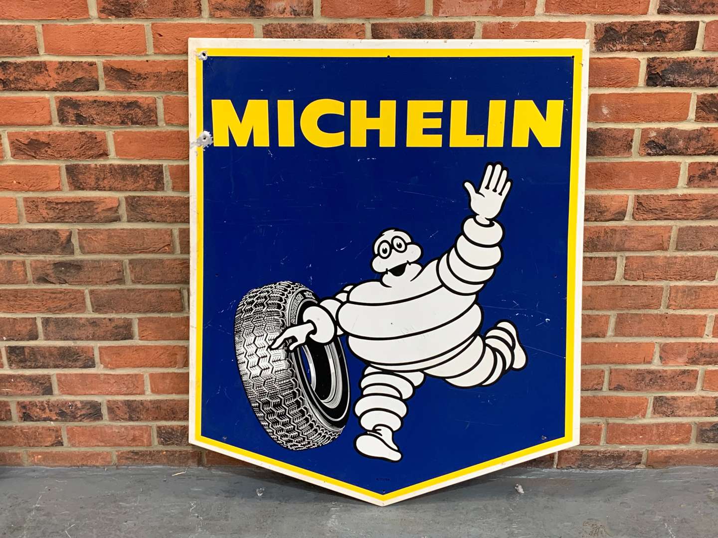 <p>1971 Large Aluminium Michelin Running Man Sign</p>