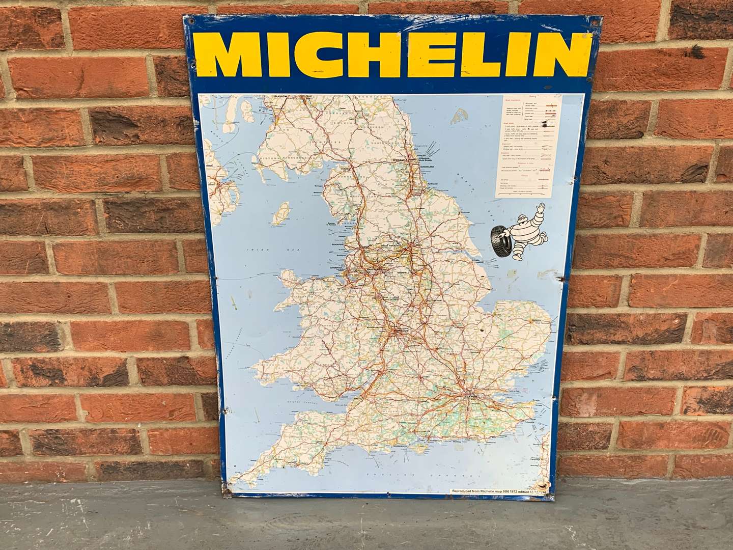 <p>1972 Tin Michelin Map Sign</p>