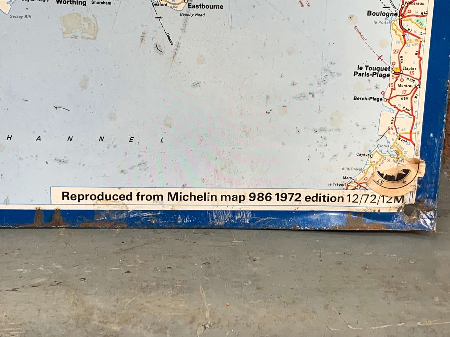 <p>1972 Tin Michelin Map Sign</p>