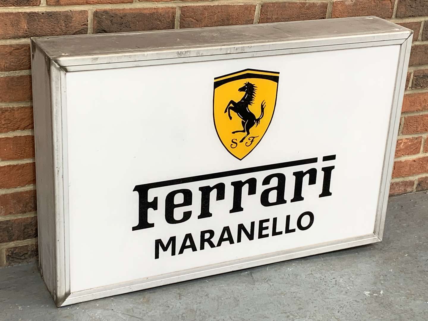 <p>Contemporary Ferrari Maranello Double Sided Illuminated Sign</p>