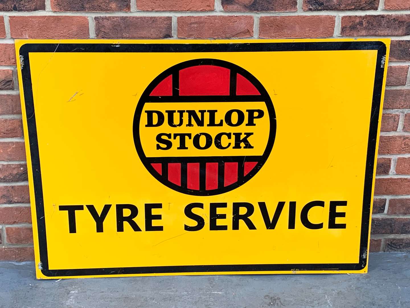 <p>Metal Made Dunlop Stock Tyre Service Style Sign</p>