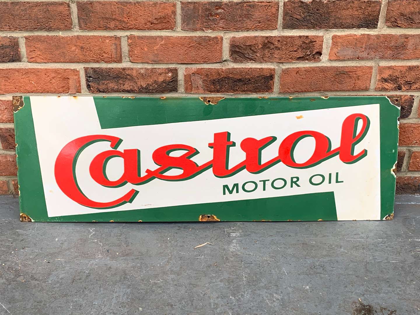 <p>Enamel Castrol Motor Oil Sign</p>