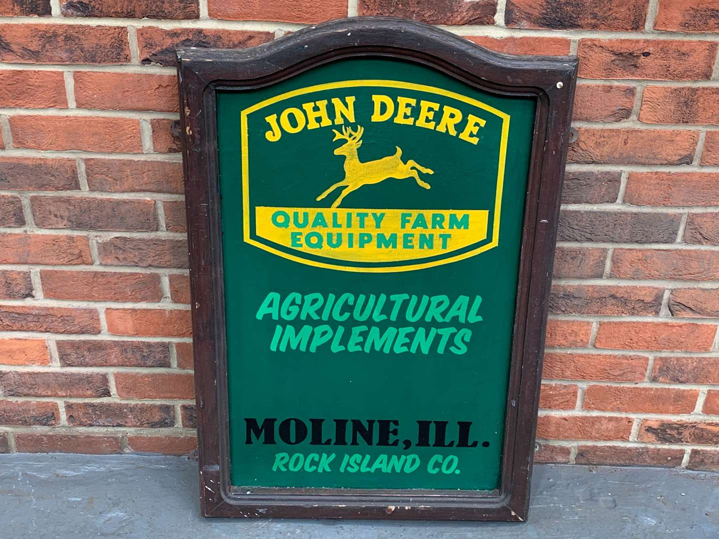 <p>Painted John Deere Framed Sign on Board</p>