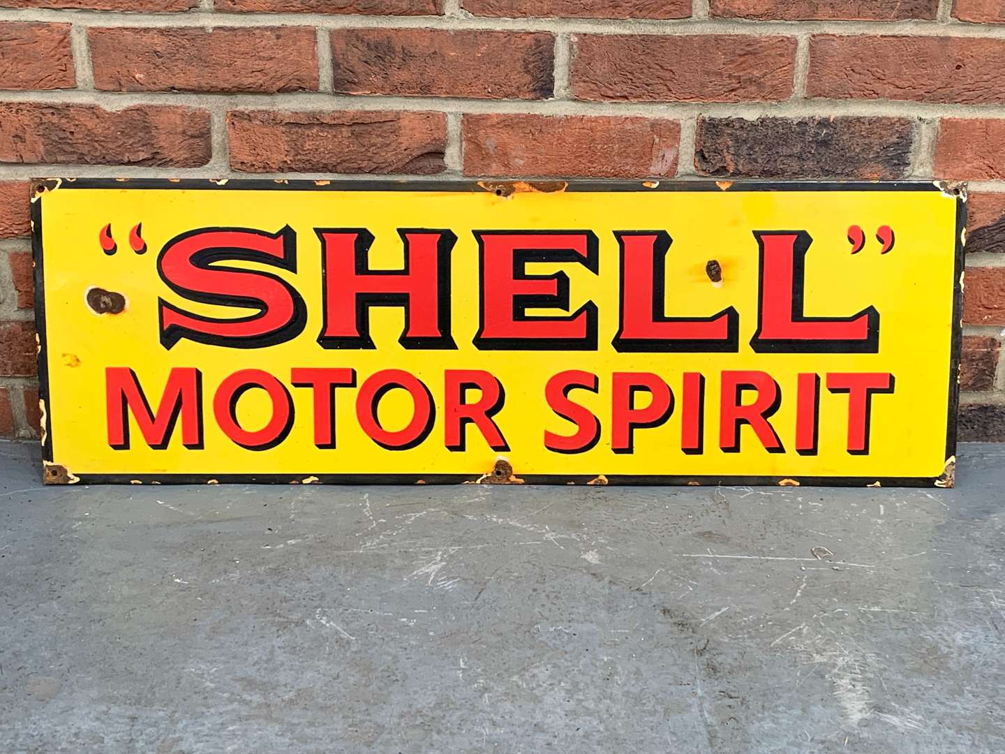 <p>Enamel Shell Motor Spirit Sign</p>