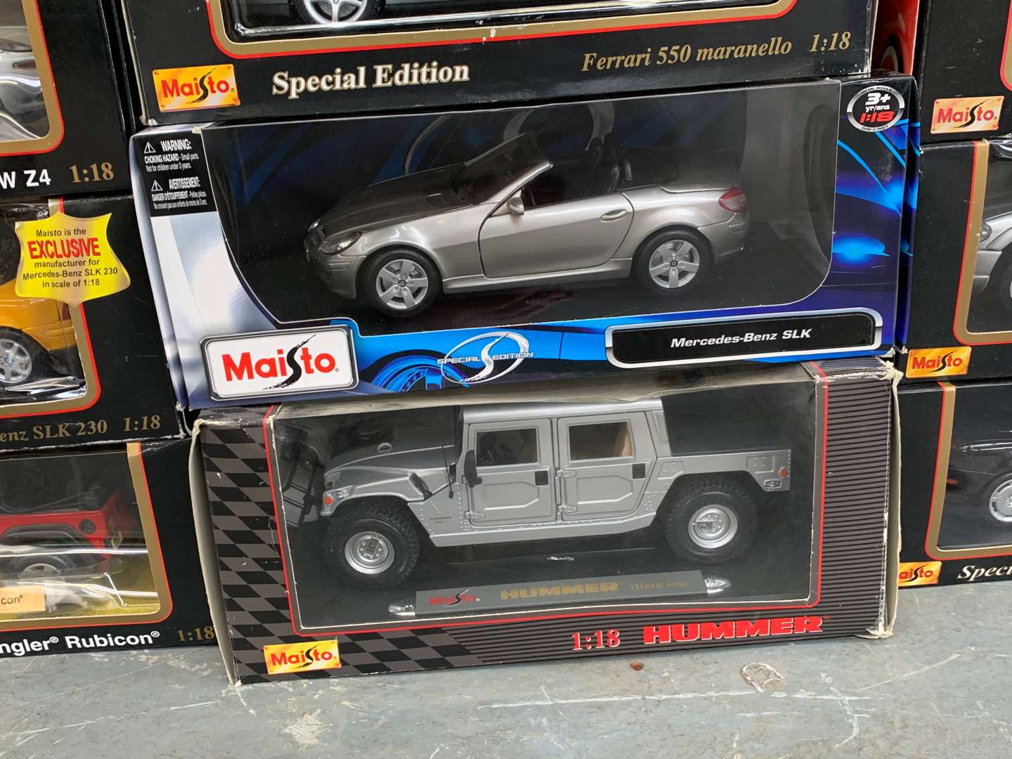 <p>Ten Boxed Maisto &nbsp;(Special Edition) 1;18 Scale Die Cast Cars</p>