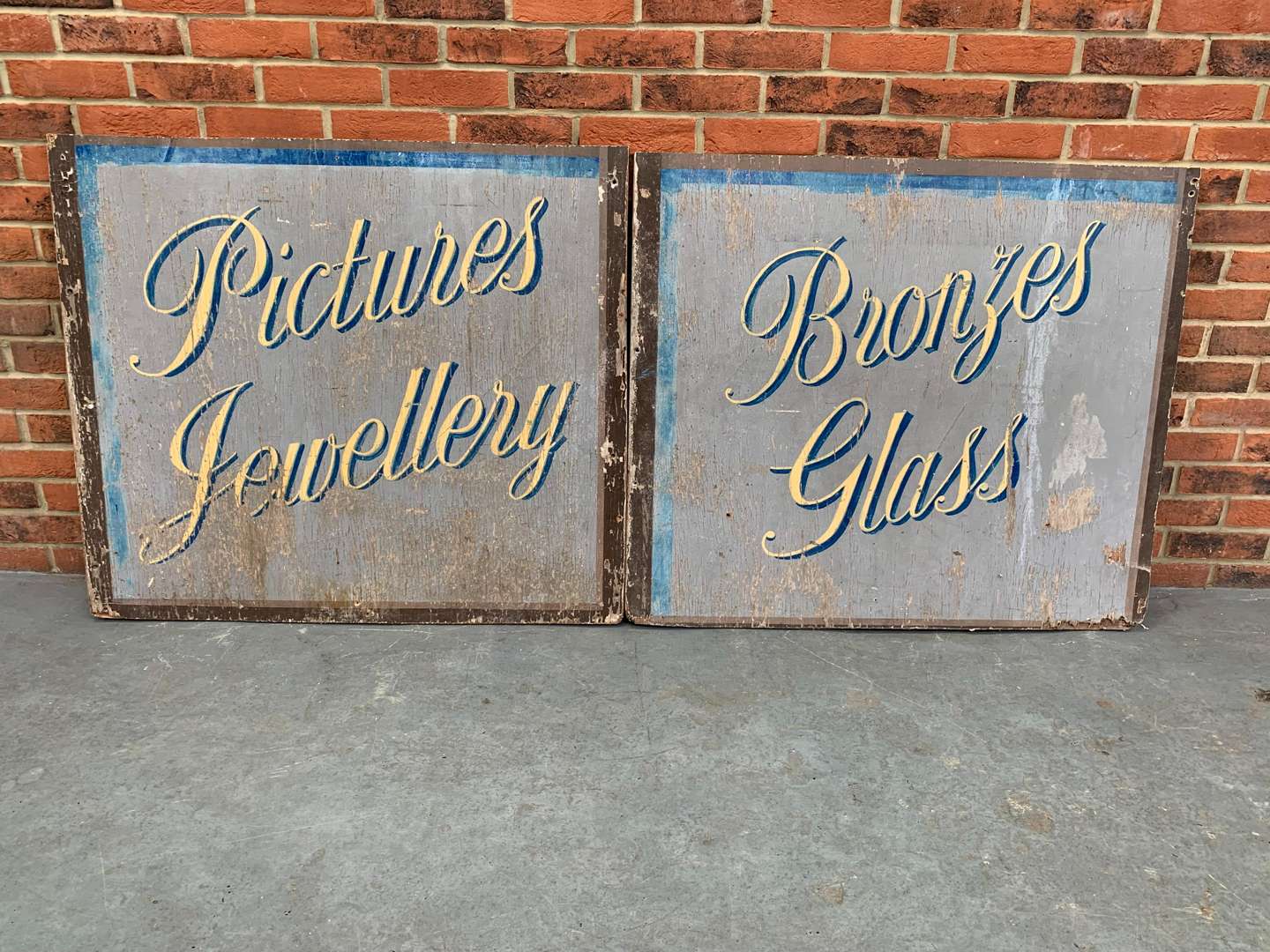 <p>Two Painted Display Boards&nbsp;</p>