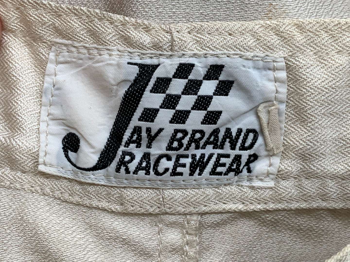 <p>1970's Unused Jaybrand Two Piece Race Suit</p>