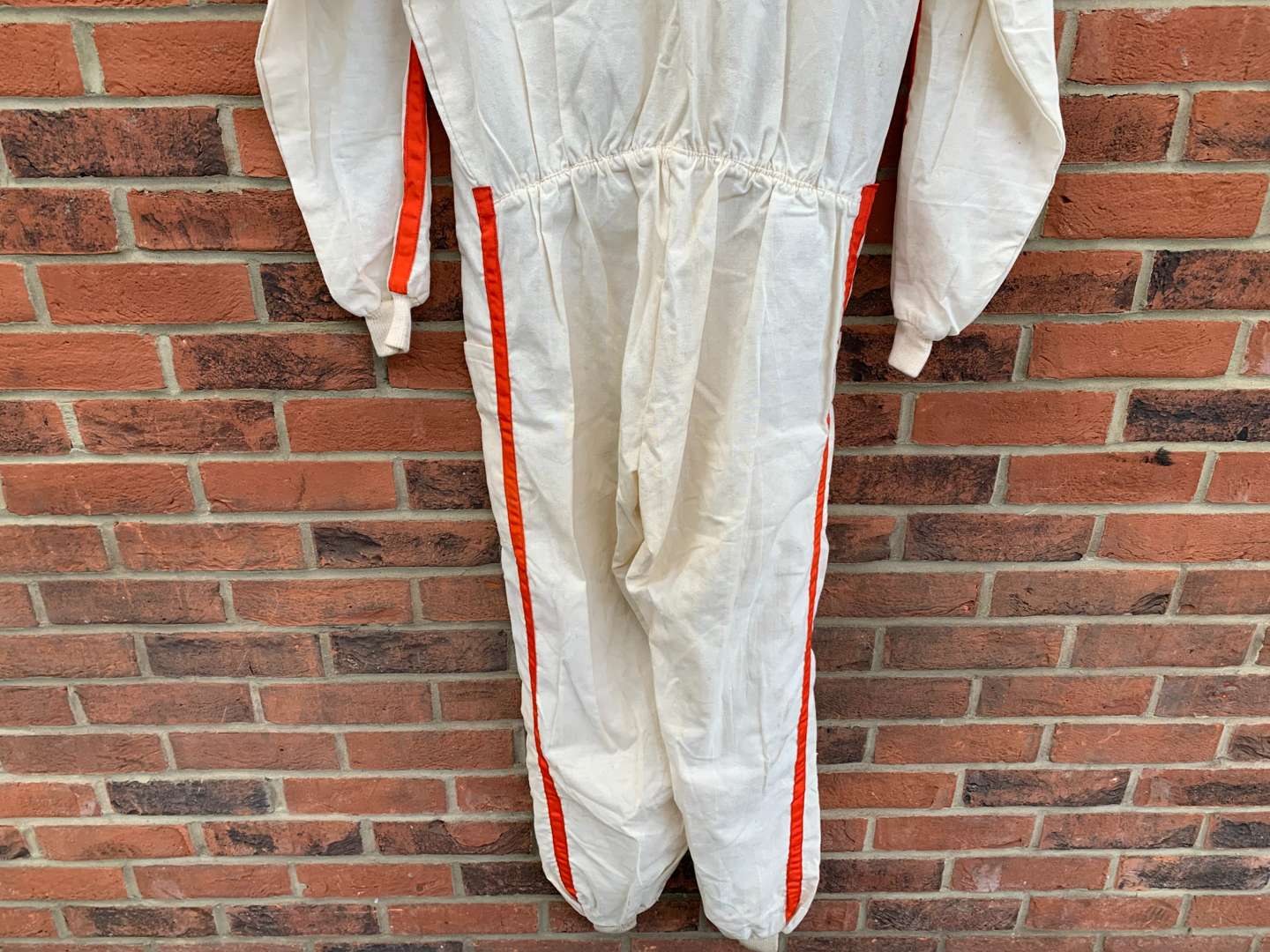 <p>1970's Unused Nomex One Piece Red Stripe Race Suit</p>